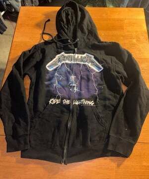 Vintage Y2K Metallica Ride The Lightning Hoodie Full Zip Grunge Metal Medium